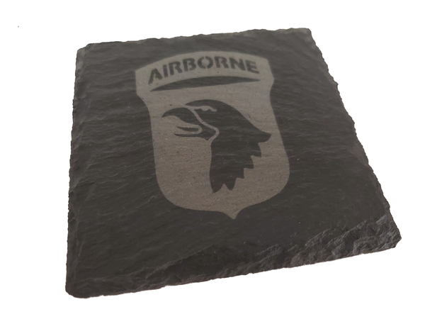 101st Airborne Slate Coaster Set - Gift for Veteran