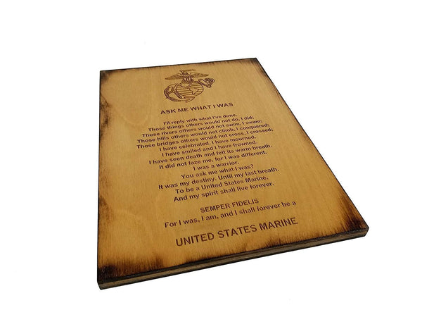 Marine Retirement Gift - Ask Me What I Was 8.5 x 11.5 USMC Sign