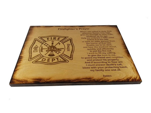 Firefighter's Prayer - 8.5" x 11.5" Sign with Scorched Edges