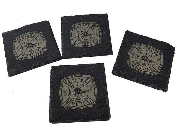 Fire Department/Firefighter Slate Coaster Set