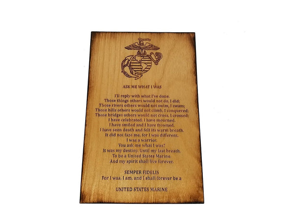 USMC Retirement Gift - Ask Me What I Was Marine Corps 5.5" x 8.5" Sign