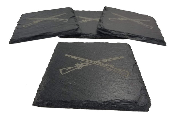 Army Infantry Crossed Rifles Coaster Set - Infantry Veteran