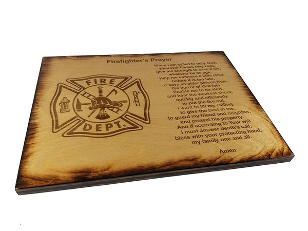 Firefighter's Prayer - 8.5" x 11.5" Sign with Scorched Edges