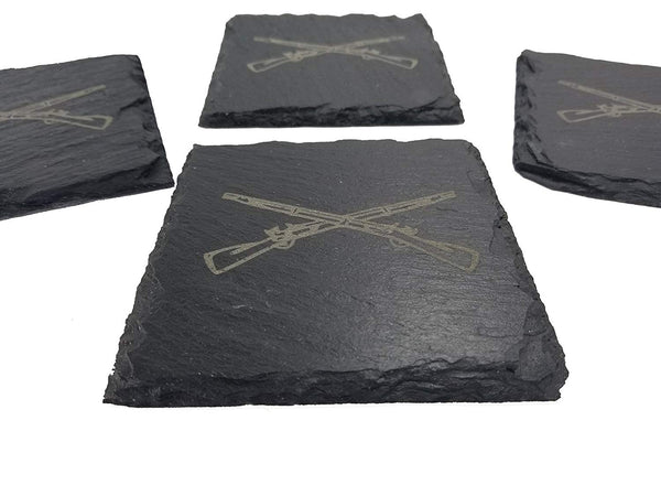 Army Infantry Crossed Rifles Coaster Set - Infantry Veteran