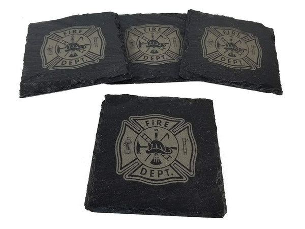 Fire Department/Firefighter Slate Coaster Set