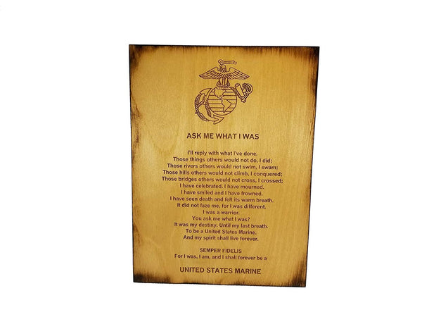 Marine Retirement Gift - Ask Me What I Was 8.5 x 11.5 USMC Sign