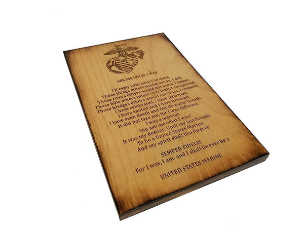 USMC Retirement Gift - Ask Me What I Was Marine Corps 5.5" x 8.5" Sign