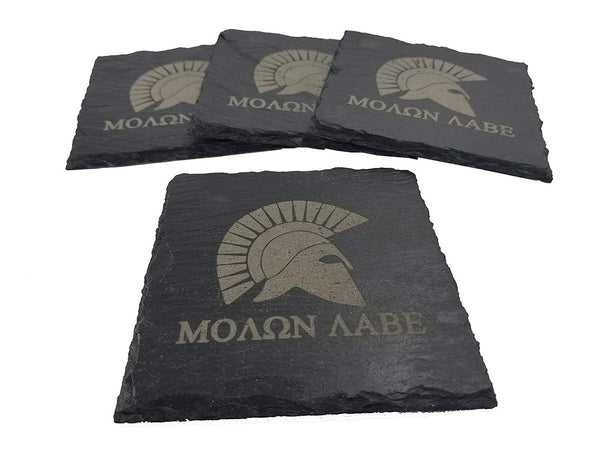 Molon Labe Slate Coaster Set