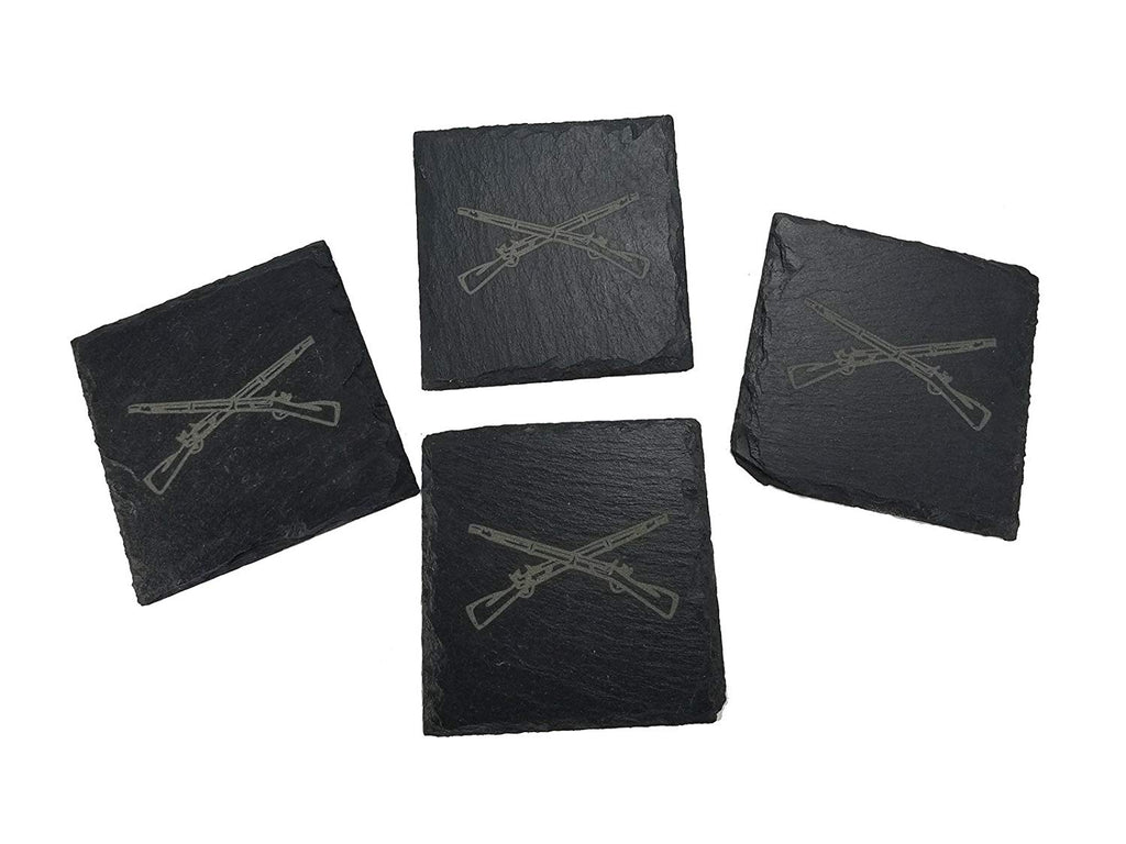 Army Infantry Crossed Rifles Coaster Set - Infantry Veteran