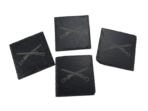 Army Infantry Crossed Rifles Coaster Set - Infantry Veteran