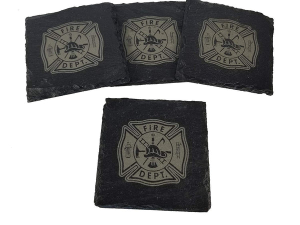 Fire Department/Firefighter Slate Coaster Set