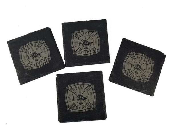 Fire Department/Firefighter Slate Coaster Set