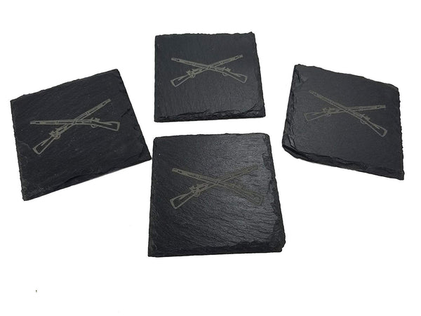 Army Infantry Crossed Rifles Coaster Set - Infantry Veteran