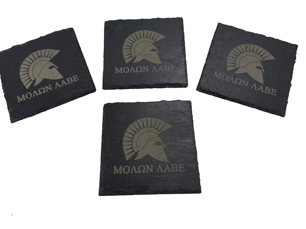 Molon Labe Slate Coaster Set