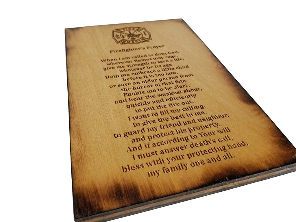 Firefighter's Prayer - 5.5" x 8.5" Sign with Scorched Edges