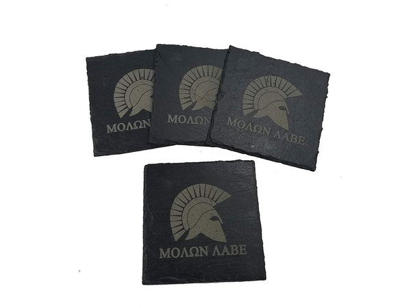 Molon Labe Slate Coaster Set