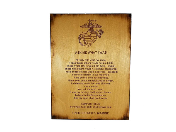 Marine Retirement Gift - Ask Me What I Was 8.5 x 11.5 USMC Sign