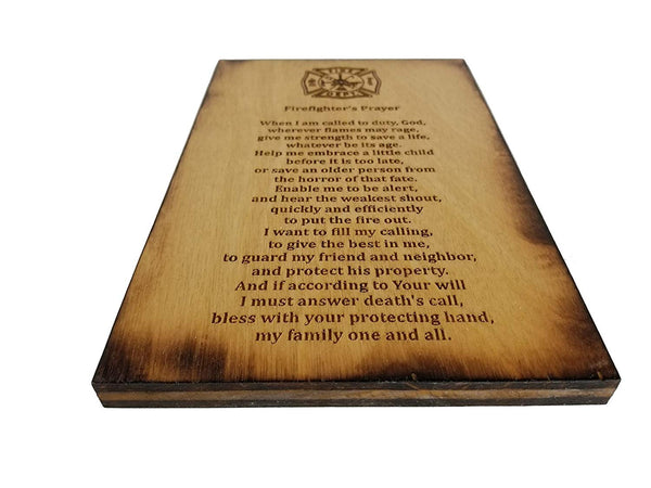 Firefighter's Prayer - 5.5" x 8.5" Sign with Scorched Edges