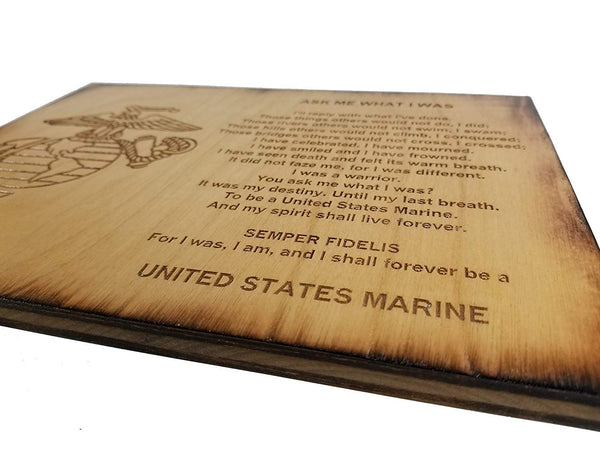 USMC Retirement Gift - Ask Me What I Was 8.5 x 11.5 Marine Corps Sign