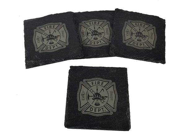 Fire Department/Firefighter Slate Coaster Set