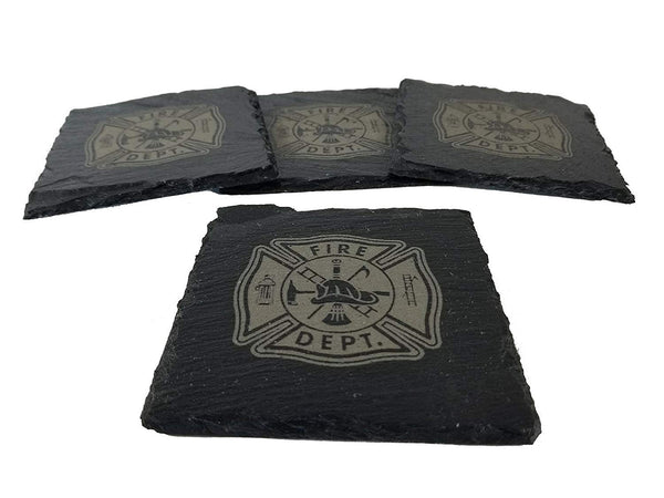 Fire Department/Firefighter Slate Coaster Set