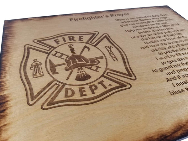 Firefighter's Prayer - 8.5" x 11.5" Sign with Scorched Edges