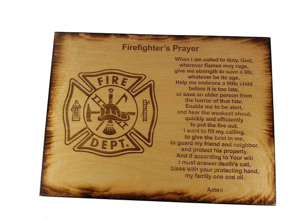 Firefighter's Prayer - 8.5" x 11.5" Sign with Scorched Edges