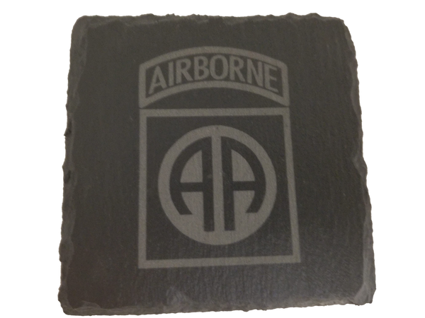 82nd Airborne Slate Coaster Set - Gift for Veteran