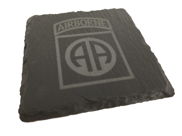 82nd Airborne Slate Coaster Set - Gift for Veteran