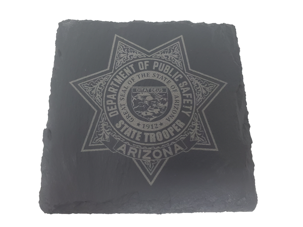 Arizona State Trooper Slate Coaster Set - AZ State Police - Arizona Highway Patrol - Graduation Gift - State Police Gift