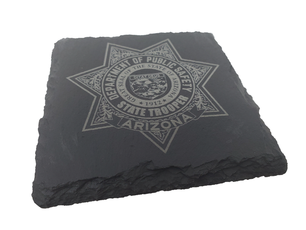 Arizona State Trooper Slate Coaster Set - AZ State Police - Arizona Highway Patrol - Graduation Gift - State Police Gift