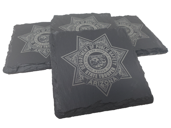 Arizona State Trooper Slate Coaster Set - AZ State Police - Arizona Highway Patrol - Graduation Gift - State Police Gift