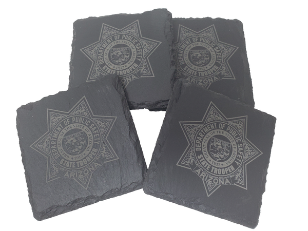 Arizona State Trooper Slate Coaster Set - AZ State Police - Arizona Highway Patrol - Graduation Gift - State Police Gift