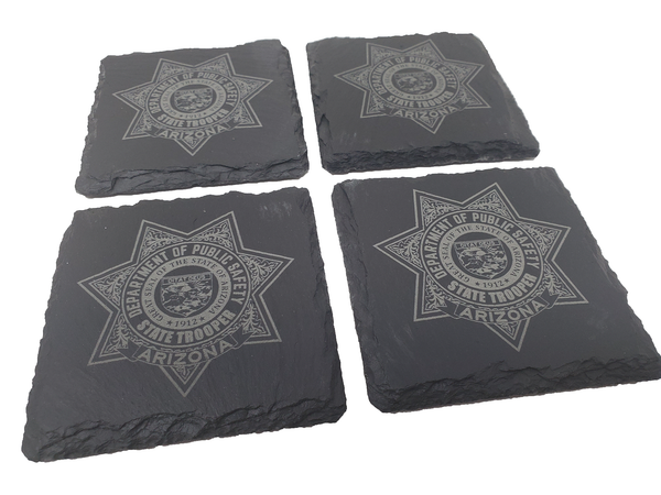 Arizona State Trooper Slate Coaster Set - AZ State Police - Arizona Highway Patrol - Graduation Gift - State Police Gift