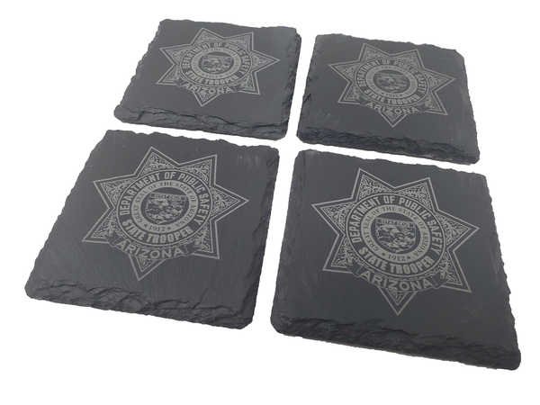 Arizona State Trooper Slate Coaster Set - AZ State Police - Arizona Highway Patrol - Graduation Gift - State Police Gift