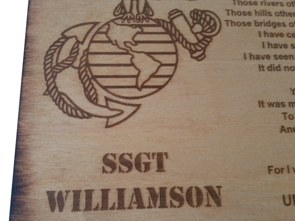 Personalized USMC - Ask Me What I Was - Oak Stained Retirement Plaque- Marine Corps Veteran - USMC retirement gift