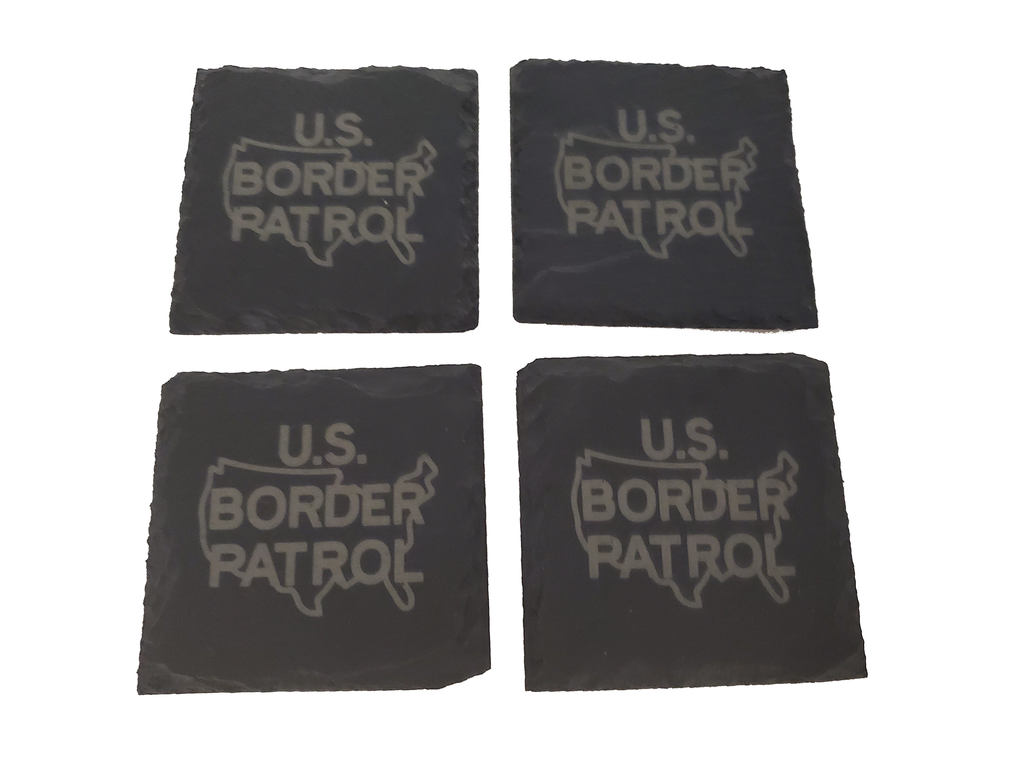US Border Patrol Slate Coaster Set
