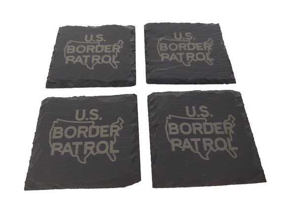 US Border Patrol Slate Coaster Set