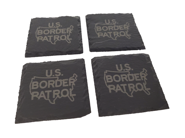 US Border Patrol Slate Coaster Set