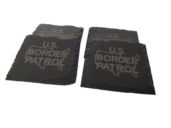 US Border Patrol Slate Coaster Set