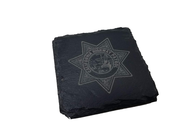 CHP California Highway Patrol Slate Coaster Set