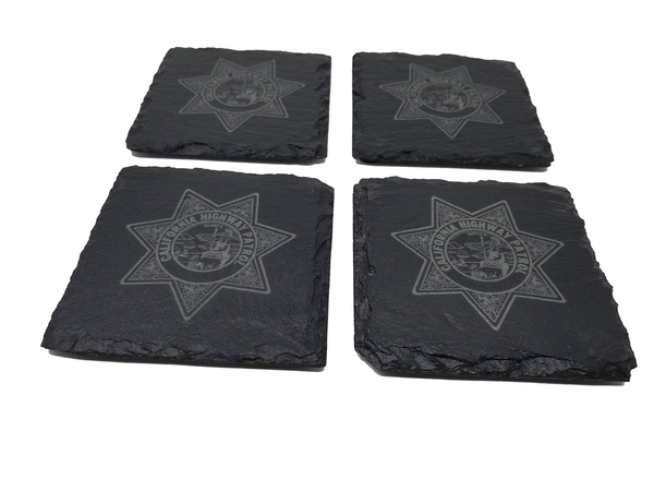 CHP California Highway Patrol Slate Coaster Set