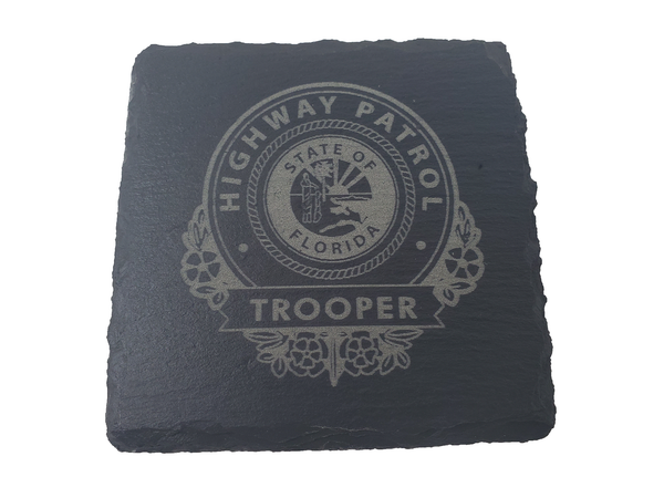Florida Highway Patrol Slate Coaster Set - FHP Trooper Graduation Gift