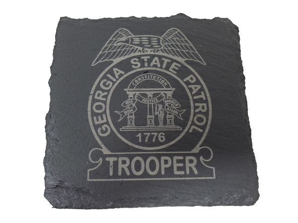 Georgia State Patrol Trooper Slate Coaster Set - GA State Police - GSP Graduation Gift - State Police Gift