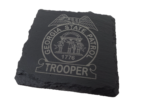 Georgia State Patrol Trooper Slate Coaster Set - GA State Police - GSP Graduation Gift - State Police Gift