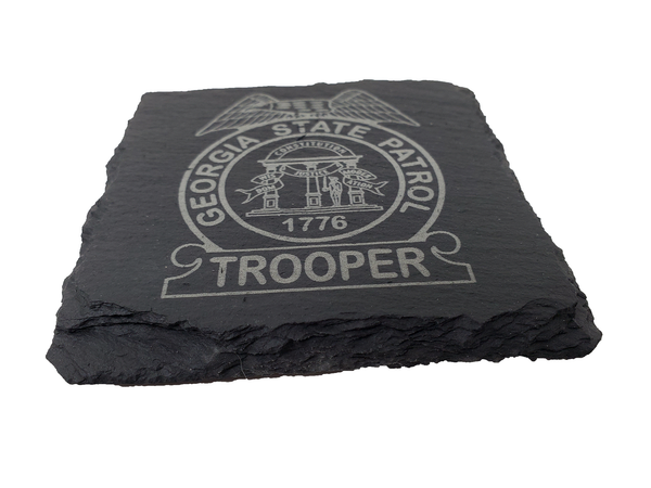 Georgia State Patrol Trooper Slate Coaster Set - GA State Police - GSP Graduation Gift - State Police Gift