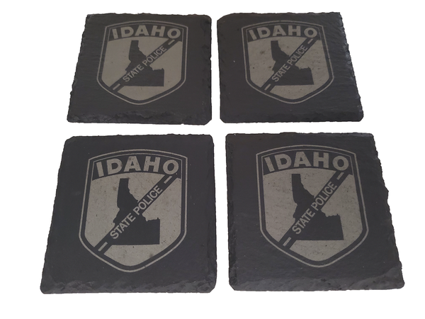Idaho State Police Slate Coaster Set - Idaho State Trooper Graduation Gift - State Police - ISP Law Enforcement