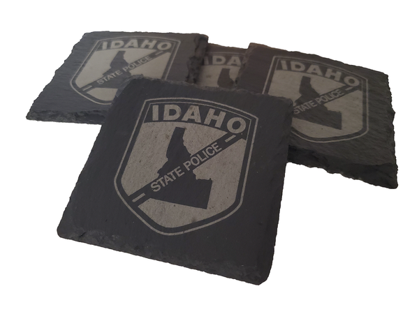Idaho State Police Slate Coaster Set - Idaho State Trooper Graduation Gift - State Police - ISP Law Enforcement