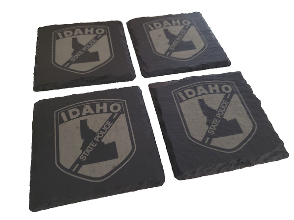 Idaho State Police Slate Coaster Set - Idaho State Trooper Graduation Gift - State Police - ISP Law Enforcement