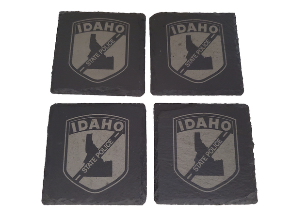 Idaho State Police Slate Coaster Set - Idaho State Trooper Graduation Gift - State Police - ISP Law Enforcement